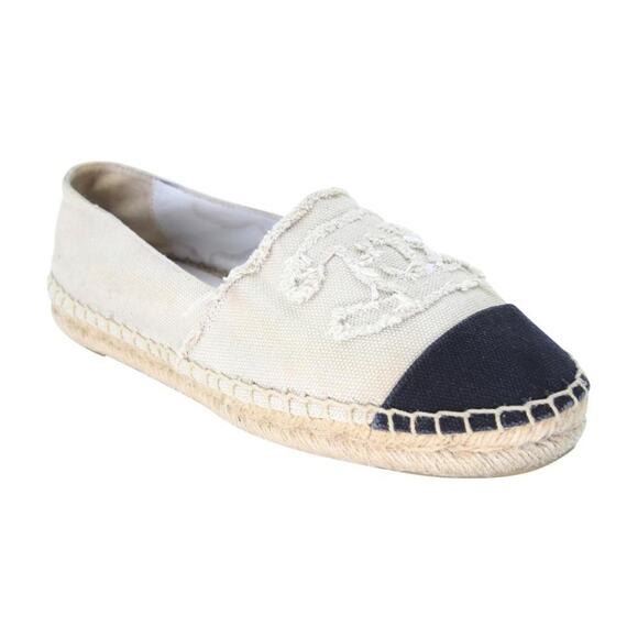 Chanel Espadrille 38 Cc Raw Canvas Woven Flats CC-0508N-0168 - Picture 7 of 11